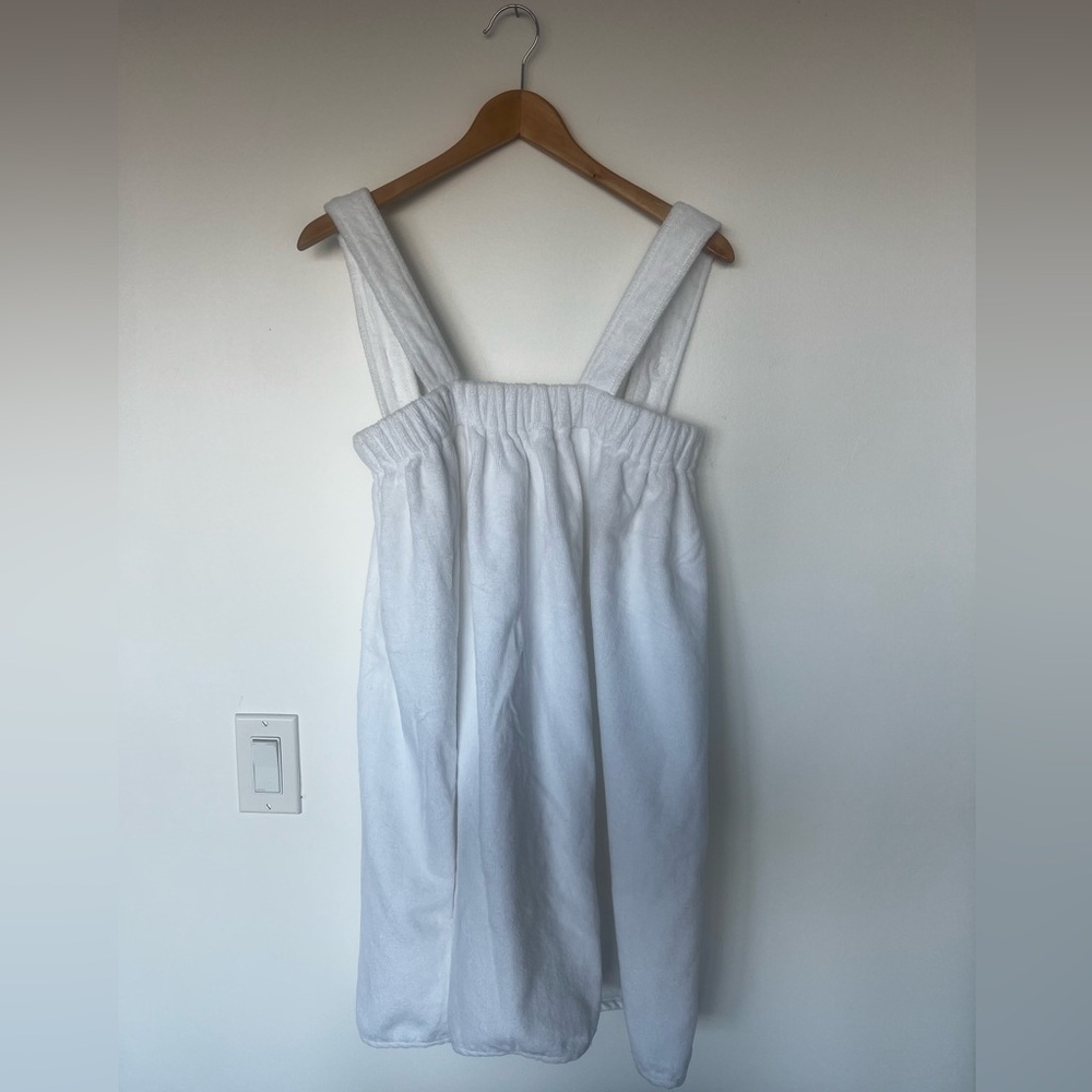 La Vie en Rose Hotel Collection Terry Spa Dress White S/M 100% Cotton Adjustable